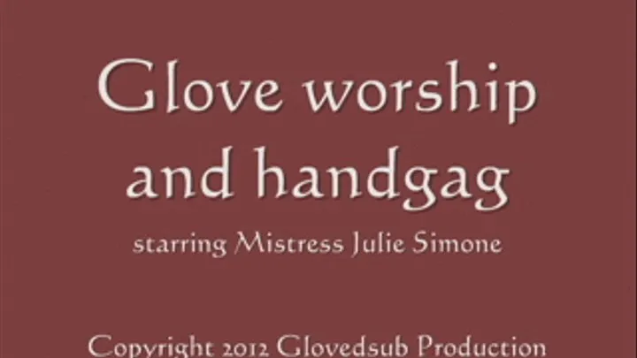 Glove worship and handgag