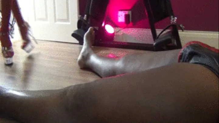 Ebony mistresses train their foot slave to worship their high heeled shoes and stilettos