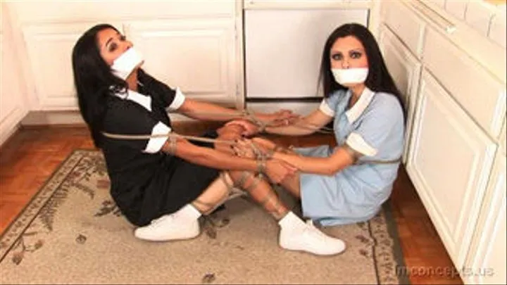 Hardworking Housemaids Roped Together!