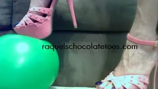 Raquels Chocolatetoes Popping Ballons in 6 inch Pink Heels