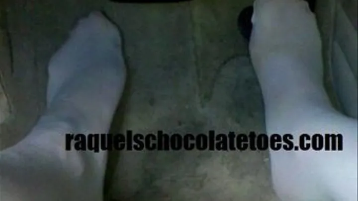 Raquels Chocolatetoes Pedal Pumping in Dirty Torn White Pantyhose