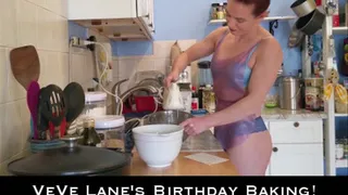 VeVe Lane's Birthday Baking! (in my mini latex apron)