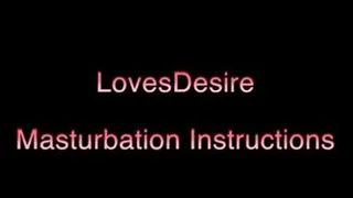 Masturbation Instructions