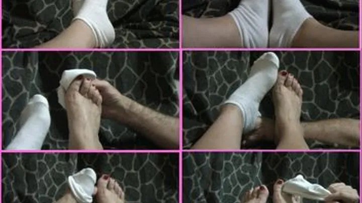 Sock Tease - White socks (2)