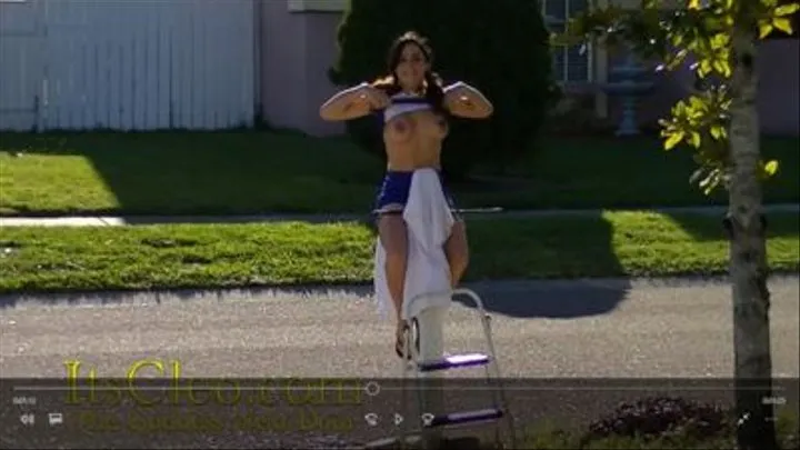 Cleo Cheerleader Rides the Mailbox