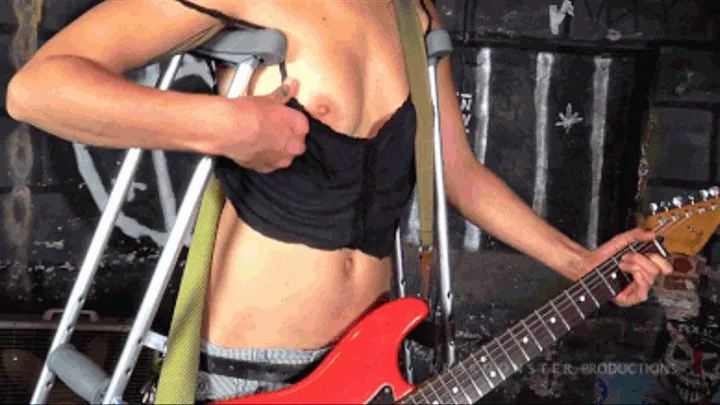 GUITAR ON CRUTCHES! HAIRY PUNK ROCK GIRL Dee: EMBARRASSING BLOOPERS DURING LIVE SHOW: nip slips / HAIRY BELLY/pubes * SECTION 1 only (1st half)