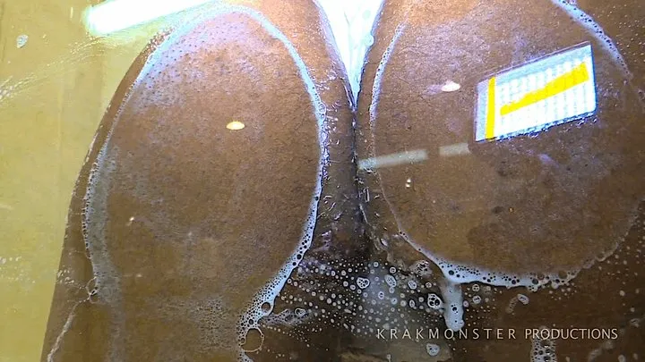 BIG ASS ON GLASS: SOAPY SHOWER MASTURBATION & SQUIRTING : WET HAIRY CRACK CLOSE-UPS & SOAPY BOOBIES: * PART 2 ONLY