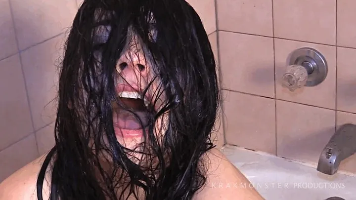 DUNKING : PORNSTAR LORI ADORABLE: Sexy HEAD DUNKING w/ TONGUE through LONG WET HAIR OVER FACE +hairy arms & hands * PART 2 ONLY .