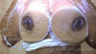 BIG ASS ON GLASS: SOAPY SHOWER MASTURBATION & SQUIRTING : BIG SOAPY BOOBIES + WET CRACK * PT 3 only