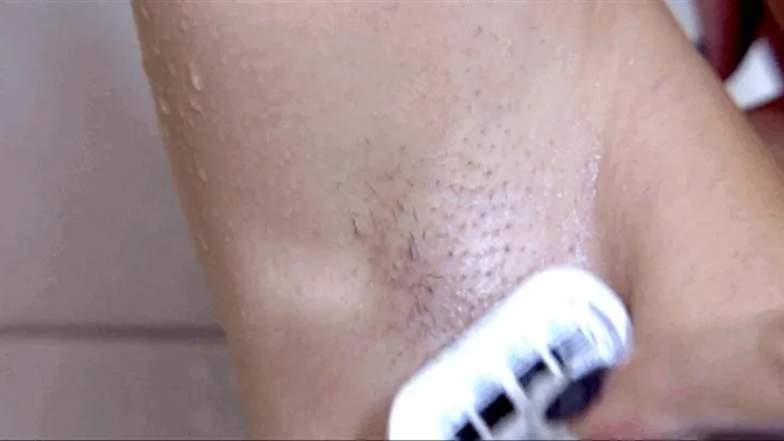 HAIRY ITALIAN GIRL SHAVING in SHOWER : PUSSY, bush, ARMPITS, + ASS, TOES, & LEGS - wet hairy arms, hairy fingers, hairy ass crack spreading Close ups Full Clip *small screen 640p