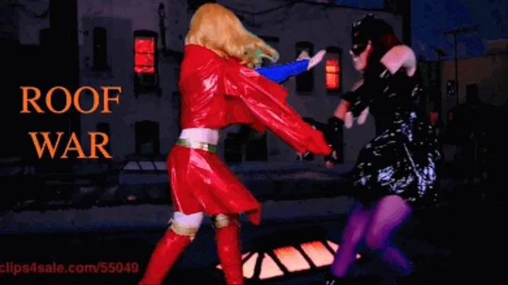 BATGIRL vs SUPERGIRL ROOF WAR TRILOGY complete SUPER COMBO PACK all 3 episodes! Super Nips flying,body slam, kryptonite on pussy,face smother,strip fight,B&D 29 MINUTES 640p