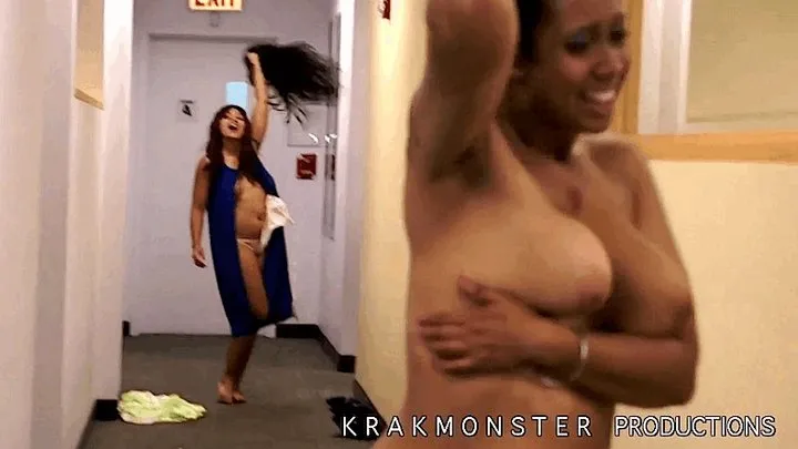 SAHRYE vs DANI : PAGEANT MOTHERS : DOUBLE DRESS TRAP CATFiGHT! WiG RIPPED OFF iN OFFiCE HALLWAY