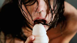 HAIR JOB BJ for PAPERBOY : hair in mouth Sloppy Toppy AGAIN from Lori after she DROPS HER TOWEL, hair over face, dildo sucking, POV plus sticky CUM in hair happy ending * small screen wmv