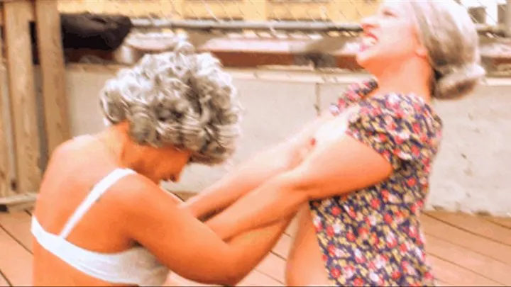 GRANNY FIGHT! ROOFTOP UMBRELLA FIGHT : DRESS TRAPS : FACE SITTING : FACE SLAPPING : SPANKING! GILFs Ms SAHRYE vs Ms LYDIA