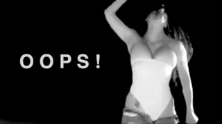 HAUNTED AUDITION : BIG BOOB DANCER STRIPPED BY GHOSTS! Miss Vivian JUMPING ROPE, & BOUNCES OUT of top, JEANS FALL DOWN * BLACK & WHITE * small screen wmv