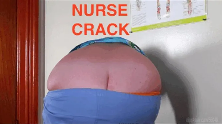 NURSE CRACK! PANTS FALL DOWN OUTDOORS & ASS CRACK hanging out of sagging scrubs in hospital : BIG BOOB BETSY the Pregnant Nurse: butt crack, belly, pubes, + BIG FART * SMALL SCREEN 640p