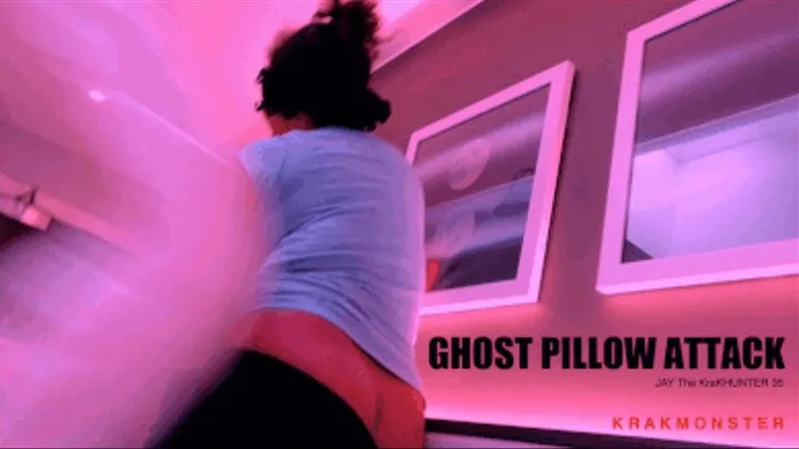 DANI UK TIED IN HOTEL TRILOGY EPISODE 3 : SPOOKY GHOST PILLOW ATTACK while blindfolded + BUTT CRACK & CROTCH EXPOSED as PANTS FALL DOWN JAY THE KRAKHUNTER 35