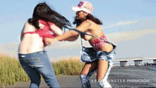BEACH REVENGE! MUSIC VIDEO AUDITION DANCE BATTLE 2 : SAHRYE FULLY EXPOSED & EMBARRASSED by LYDIA - in VICIOUS STRIP FIGHT . FULL VERSION