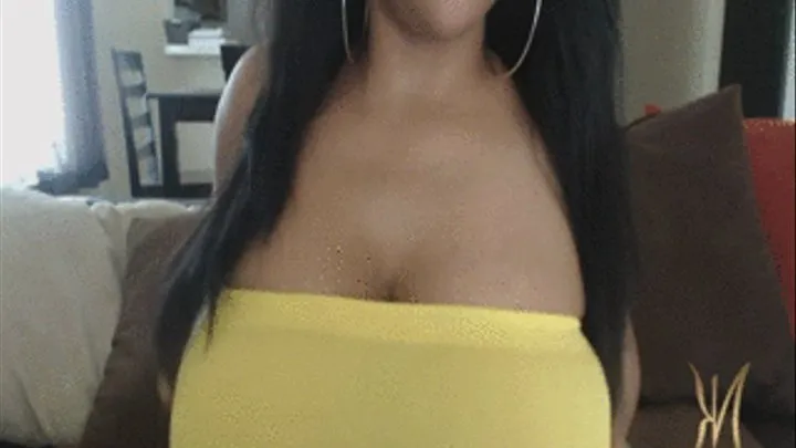 Worship my HUGE tit, yellow tube top dress