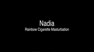 Nadia Rainbow Stockings Cigarette Masturbation