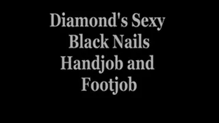 Diamond's Black Nails Handjob & Footjob