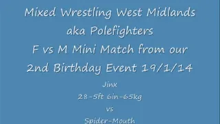 New wrestler Jinx vs Spider-Mouth 19th January 2014