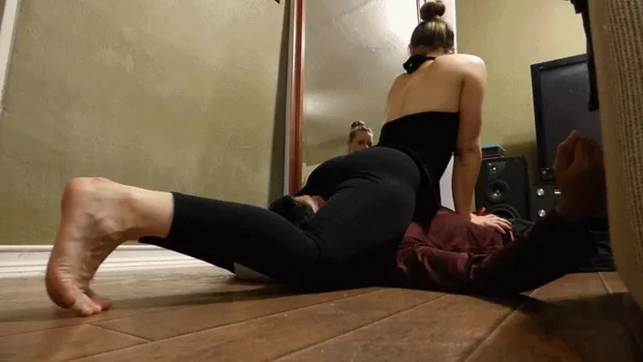 A New Yoga Mat ( Human Furniture, Yoga Pants, Stretching Exercise, Nude )