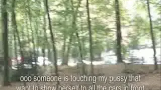 Julie suck dick behind a tree 20m from the traffic in 15D SIL dita FFnylons & 6 straps garters & boots : cum on face