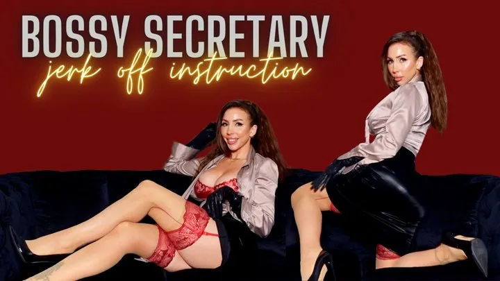 Bossy secretary jerk off instruction