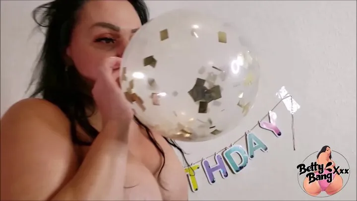 PAWG Betty Bang Champagne and Blowing Up Balloons Till They Burst