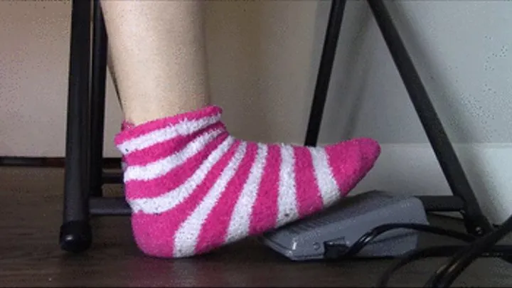 Sewing in Pink Socks