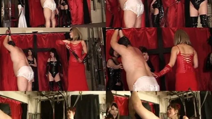 Triple Dominatrix Whipping on Lone Slave! - Full version - QS-023