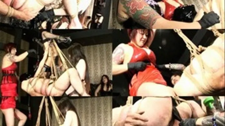 Dominatrix Strap-on Gangbang on Tied Slave! - Part 1 - QS-016 (Faster Download)