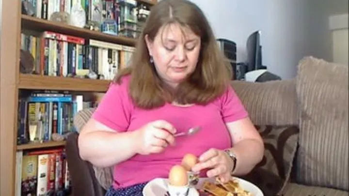 Eating soft boiled eggs with soldiers - perfect breakfast!