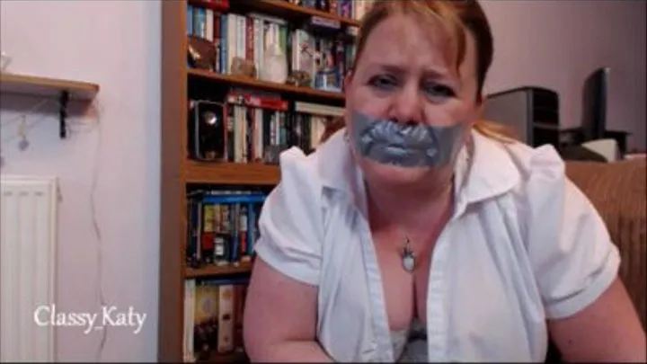 Trying to talk angrily with my mouth taped - by request.