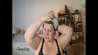 Drying my lovely, thick hair with a hair dryer