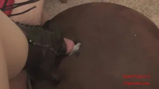 Stomping the Cum out of the bootsluts Dick