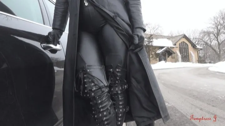 Gorgeous Full Length Leather Coat Whipping in the Wind (For I Pads)