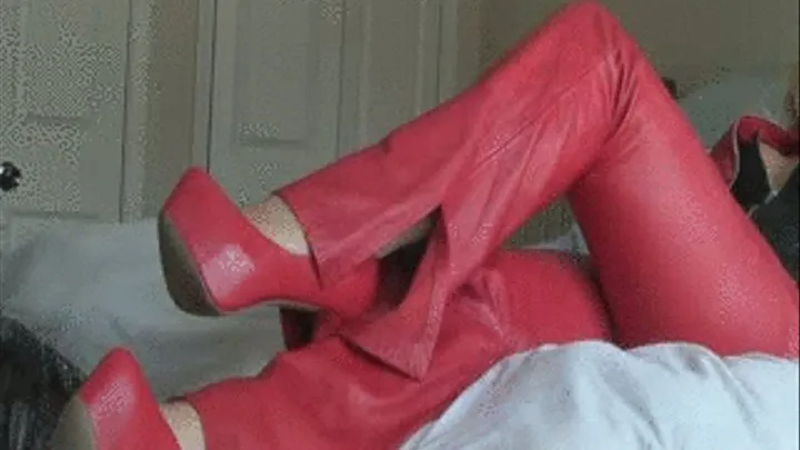 Jerk That Cock For This Gorgeous Red Leatherclad Ass