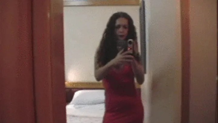 TS Nikki Montero selfie video on the mirror with no panties