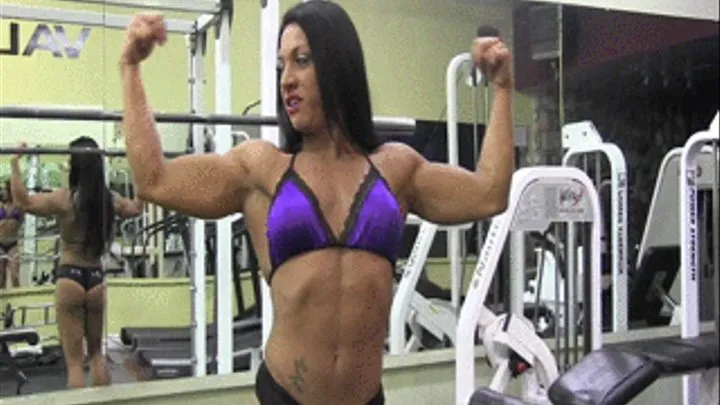 Ripped Vixen Trains her Pussy in the Gym
