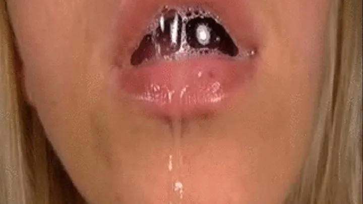 Mouth Extasy with Saliva Bubbles