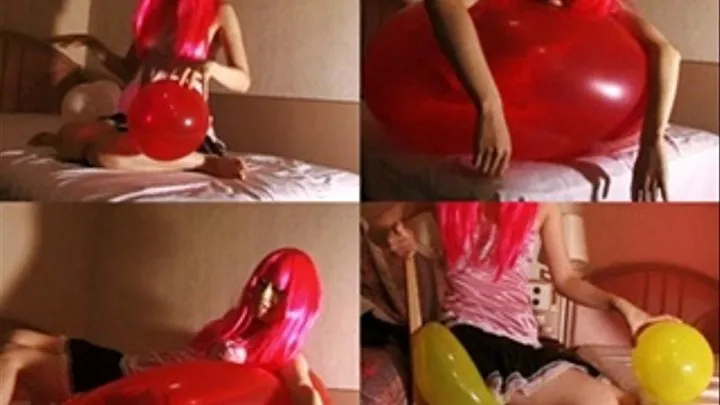 Red-Headed Lady Enjoys Balloon Popping - YUD-045 - Part 3 (Faster Download)