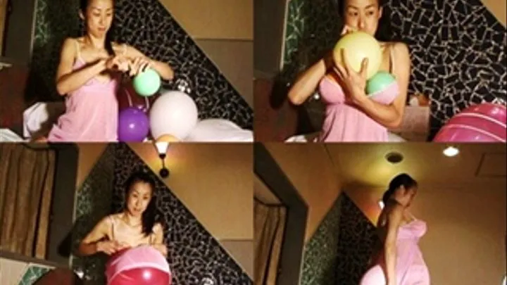 Naughty Lady Stuffs Self With Balloons - YUD-024