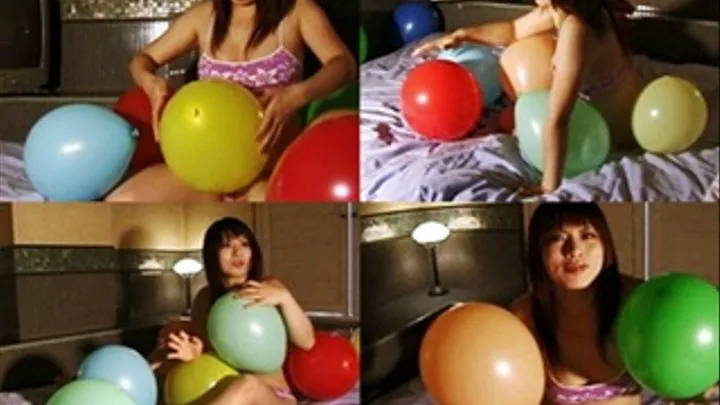 Surrounding Herself with Colorful Balloons To Pop - YUD-028