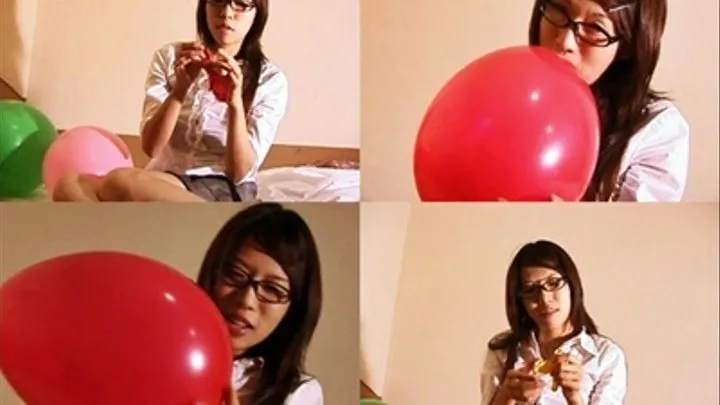 Nerdy Girl Shows Her Blowing Balloon Skills1 - YUD-055 - Part 1