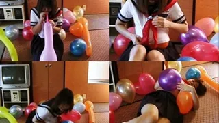 Naughty Young Schoolgirl Blows & Stuffs Balloons On Herself - YUD-006 - Full version