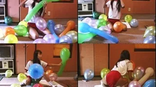 Playful Schoolgirl Gets Giddy Over Colorful Balloons - YUD-003