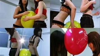 Naughty Japanese Girls Pop Balloons Between Their Bodies - YUD-016