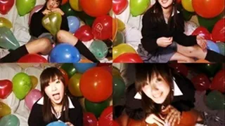 Playful Japanese Schoolgirl Poses & Plays With Balloons! - YUD-013 - Part 2 (Faster Download)